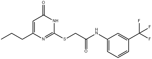 2-[(4-hydroxy-6-propylpyrimidin-2-yl)sulfanyl]-N-[3-(trifluoromethyl)phenyl]acetamide 结构式