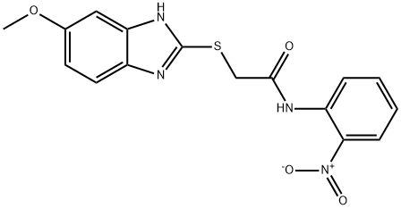 2-[(5-methoxy-1H-benzimidazol-2-yl)sulfanyl]-N-(2-nitrophenyl)acetamide 结构式