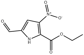 5-甲酰基-3-硝基-1H-吡咯-2-羧酸乙酯 结构式