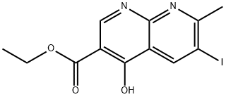 4-Hydroxy-6-iodo-7-methyl-[1,8]naphthyridine-3-carboxylic acid ethyl ester 结构式