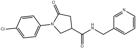 1-(4-chlorophenyl)-5-oxo-N-(pyridin-3-ylmethyl)pyrrolidine-3-carboxamide 结构式