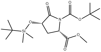 (2S,4S)-1-Tert-Butyl 2-Methyl 4-((Tert-Butyldimethylsilyl)Oxy)-5-Oxopyrrolidine-1,2-Dicarboxylate 结构式