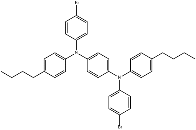 N1,N4-BIS(4-BROMOPHENYL)-N1,N4-BIS(4-BUTYLPHENYL)BENZENE-1,4-DIAMINE 结构式