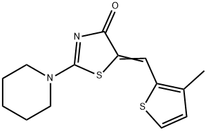 (5Z)-5-[(3-methylthiophen-2-yl)methylidene]-2-(piperidin-1-yl)-1,3-thiazol-4(5H)-one 结构式