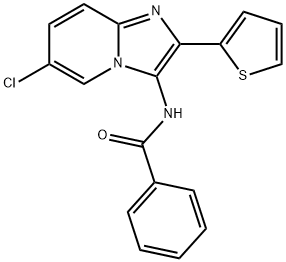 N-[6-chloro-2-(thiophen-2-yl)imidazo[1,2-a]pyridin-3-yl]benzamide 结构式