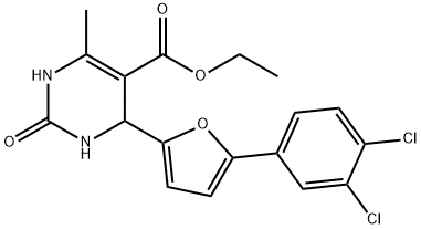 ethyl 4-[5-(3,4-dichlorophenyl)furan-2-yl]-6-methyl-2-oxo-1,2,3,4-tetrahydropyrimidine-5-carboxylate 结构式