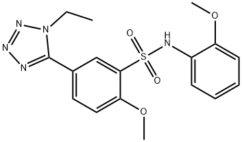 5-(1-ethyl-1H-tetrazol-5-yl)-2-methoxy-N-(2-methoxyphenyl)benzenesulfonamide 结构式