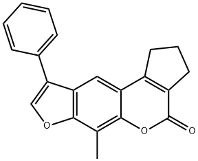 6-methyl-9-phenyl-2,3-dihydrocyclopenta[c]furo[3,2-g]chromen-4(1H)-one 结构式