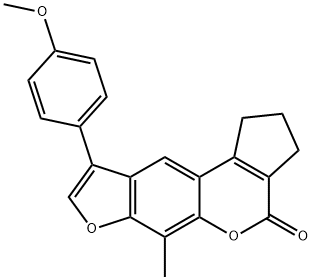 9-(4-methoxyphenyl)-6-methyl-2,3-dihydrocyclopenta[c]furo[3,2-g]chromen-4(1H)-one 结构式