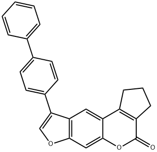 9-([1,1'-biphenyl]-4-yl)-2,3-dihydrocyclopenta[c]furo[3,2-g]chromen-4(1H)-one 结构式