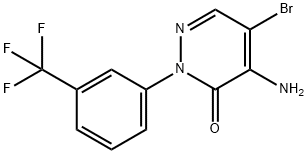 4-Amino-5-bromo-2-(3-(trifluoromethyl)phenyl)pyridazin-3(2H)-one 结构式