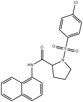 1-[(4-chlorophenyl)sulfonyl]-N-(1-naphthyl)-2-pyrrolidinecarboxamide 结构式