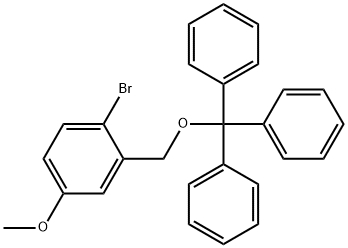 (((2-Bromo-5-methoxybenzyl)oxy)methanetriyl)tribenzene 结构式