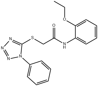 N-(2-ethoxyphenyl)-2-[(1-phenyl-1H-tetrazol-5-yl)sulfanyl]acetamide 结构式