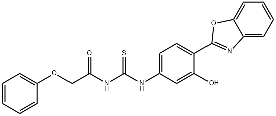 N-{[4-(1,3-benzoxazol-2-yl)-3-hydroxyphenyl]carbamothioyl}-2-phenoxyacetamide 结构式