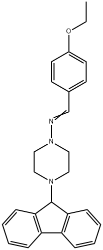 N-(4-ethoxybenzylidene)-4-(9H-fluoren-9-yl)piperazin-1-amine 结构式