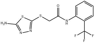 2-[(5-amino-1,3,4-thiadiazol-2-yl)sulfanyl]-N-[2-(trifluoromethyl)phenyl]acetamide 结构式