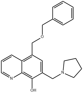 5-[(苯基甲氧基)甲基]-7-(1-吡咯烷基甲基)-8-喹啉醇 结构式