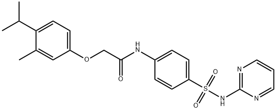 2-(4-isopropyl-3-methylphenoxy)-N-{4-[(2-pyrimidinylamino)sulfonyl]phenyl}acetamide 结构式