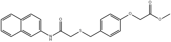 methyl 2-(4-(((2-(naphthalen-2-ylamino)-2-oxoethyl)thio)methyl)phenoxy)acetate 结构式