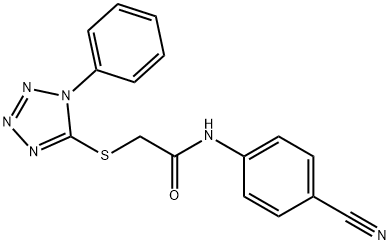 N-(4-cyanophenyl)-2-[(1-phenyl-1H-tetrazol-5-yl)sulfanyl]acetamide 结构式