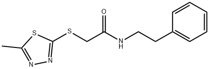 2-[(5-methyl-1,3,4-thiadiazol-2-yl)sulfanyl]-N-(2-phenylethyl)acetamide 结构式