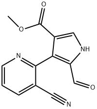 Methyl 4-(3-cyanopyridin-2-yl)-5-formyl-1H-pyrrole-3-carboxylate 结构式
