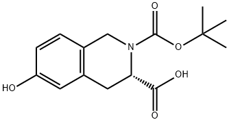 (S)-2-(tert-butoxycarbonyl)-6-hydroxy-1,2,3,4-tetrahydroisoquinoline-3-carboxylic acid 结构式