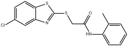 2-[(5-chloro-1,3-benzothiazol-2-yl)sulfanyl]-N-(2-methylphenyl)acetamide 结构式