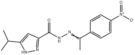 N'-[(1Z)-1-(4-nitrophenyl)ethylidene]-3-(propan-2-yl)-1H-pyrazole-5-carbohydrazide 结构式