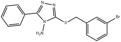 3-[(3-bromobenzyl)sulfanyl]-5-phenyl-4H-1,2,4-triazol-4-amine 结构式