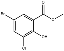 methyl 5-bromo-3-chloro-2-hydroxybenzoate 结构式