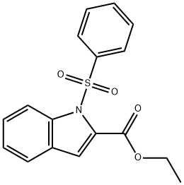 1-(phenylsulfonyl)-1H-indole-2-carboxylic acid ethyl ester 结构式
