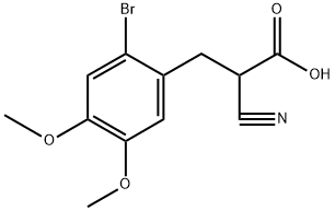 2-氰基-3-(2-溴-4,5-二甲氧基苯基)丙酸 结构式