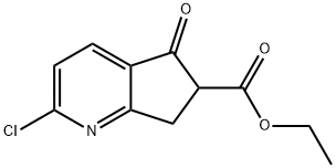 2-氯-5-氧代-6,7-二氢-5H-环戊二烯并[B]吡啶-6-羧酸乙酯 结构式