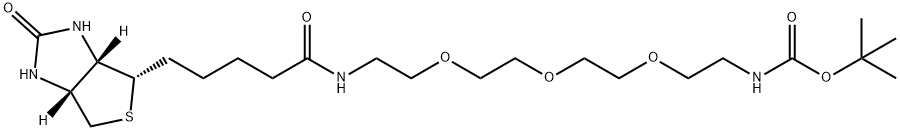 tert-Butyl (13-oxo-17-((3aS,4S,6aR)-2-oxohexahydro-1H-thieno[3,4-d]imidazol-4-yl)-3,6,9-trioxa-12-azaheptadecyl)carbamate 结构式