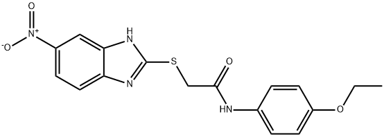 N-(4-ethoxyphenyl)-2-[(5-nitro-1H-benzimidazol-2-yl)sulfanyl]acetamide 结构式