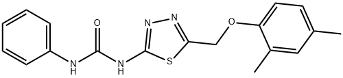 1-{5-[(2,4-dimethylphenoxy)methyl]-1,3,4-thiadiazol-2-yl}-3-phenylurea 结构式