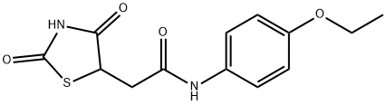 2-(2,4-dioxo-1,3-thiazolidin-5-yl)-N-(4-ethoxyphenyl)acetamide 结构式