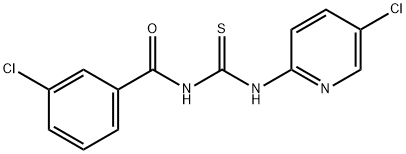 3-chloro-N-[(5-chloropyridin-2-yl)carbamothioyl]benzamide 结构式