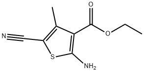 _2-氨基-5-氰基-3-甲基噻吩-4-甲酸乙酯 结构式