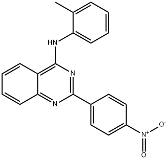 N-(2-methylphenyl)-2-(4-nitrophenyl)quinazolin-4-amine 结构式