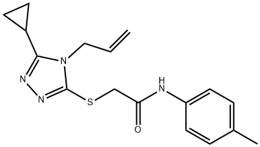 2-{[5-cyclopropyl-4-(prop-2-en-1-yl)-4H-1,2,4-triazol-3-yl]sulfanyl}-N-(4-methylphenyl)acetamide 结构式