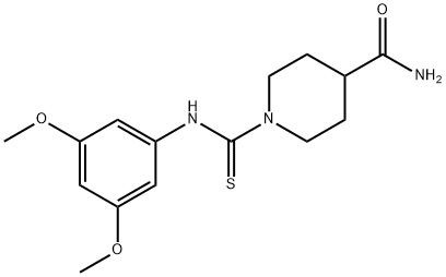 1-[(3,5-dimethoxyphenyl)carbamothioyl]piperidine-4-carboxamide 结构式