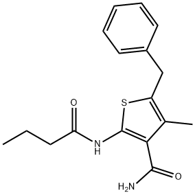 5-benzyl-2-(butanoylamino)-4-methylthiophene-3-carboxamide 结构式