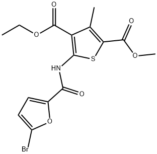 4-ethyl 2-methyl 5-{[(5-bromofuran-2-yl)carbonyl]amino}-3-methylthiophene-2,4-dicarboxylate 结构式