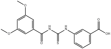 3-({[(3,5-dimethoxyphenyl)carbonyl]carbamothioyl}amino)benzoic acid 结构式