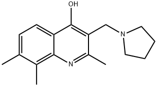 2,7,8-trimethyl-3-(pyrrolidin-1-ylmethyl)quinolin-4-ol 结构式