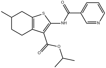 isopropyl 6-methyl-2-(nicotinamido)-4,5,6,7-tetrahydrobenzo[b]thiophene-3-carboxylate 结构式