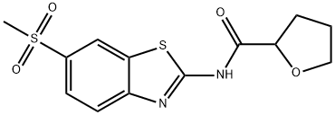 N-[6-(methylsulfonyl)-1,3-benzothiazol-2-yl]tetrahydrofuran-2-carboxamide 结构式